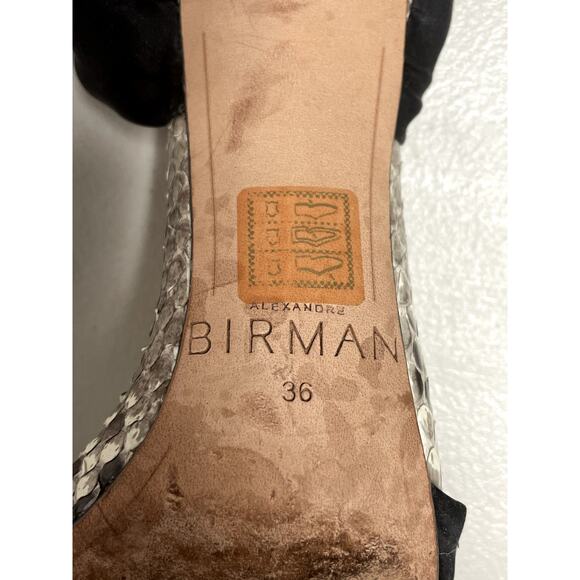 ALEXANDER BIRMAN Branca Silk & Python Ankle-Wrap Sandals Women's 36 $750 - Picture 11 of 16